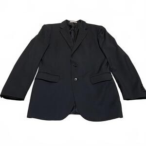 VTG Joseph Abboud 40L Black Wool Blazer Made in USA